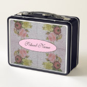 およびモダンヴィンテージフローラのテキストの追加 メタルランチボックス (裏面)