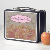 およびモダンヴィンテージフローラのテキストの追加 メタルランチボックス (インサイチュ)