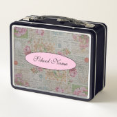 およびモダンヴィンテージフローラのテキストの追加 メタルランチボックス (裏面)