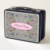 およびモダンヴィンテージフローラのテキストの追加 メタルランチボックス (裏面)