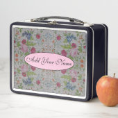 およびモダンヴィンテージフローラのテキストの追加 メタルランチボックス (インサイチュ)