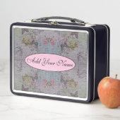 およびモダンヴィンテージフローラのテキストの追加 メタルランチボックス (インサイチュ)