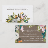 およびモダン洗練されたフローラ名刺 名刺 (正面/裏面)