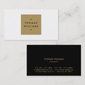 およびモダン白のシンプル金ゴールドボックスのロゴ 名刺 (正面/裏面)