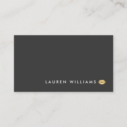 およびモダン金ゴールドミニマルリップ美しい名刺 名刺 (正面)