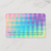 およびユニークビジカラフルネスカード 名刺 (裏面)