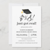 およびユーモアのあるおもしろいのカスタマイズ可能な卒業 招待状 (正面)