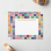 および予測できなおもしろいチェッカラフルカーボードグリッド ノートカード (正面/裏面インサイチュ)