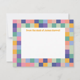 および予測できなおもしろいチェッカラフルカーボードグリッド ノートカード