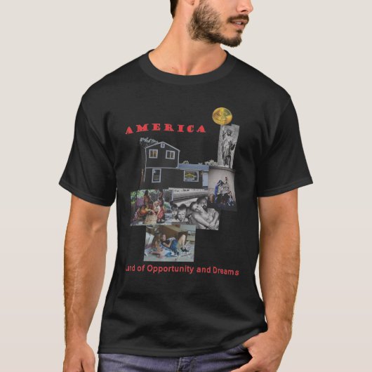 および夢アメリカの機会を与えてくれる土地 Tシャツ (正面)