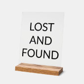 および失った見つかった領域 アクリルサイン (傾斜)