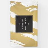 および抽象芸術エレガント金ゴールドブラシストロークのバナー 横断幕 (縦)