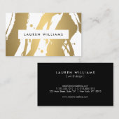 および抽象芸術エレガント金ゴールドブラシストローク設計者 名刺 (正面/裏面)