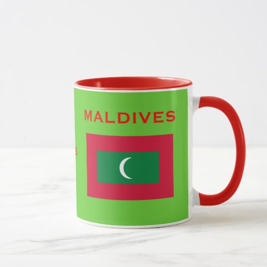 および旗のマグMaldives*の紋章付き外衣 マグカップ (右)