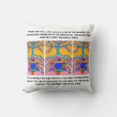 および祈りの言葉VII枕ユダヤ人のイディッシュの生命の樹 クッション (正面)