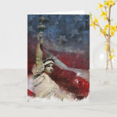 および米国旗自由の女神 カード (黄色い花)