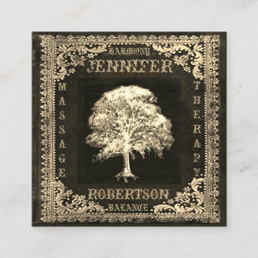 および素朴な麻布生命の樹 スクエア名刺 (正面)