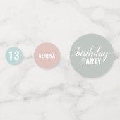 および自然ミュートされたカラー見本誕生日 コンフェッティ (裏面)