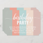 および自然ミュートされたカラー見本誕生日 招待状 (正面/裏面)