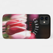 (および赤と白ピンク)チューリップ*パーソナライズ* Case-Mate iPhoneケース (裏面(横))