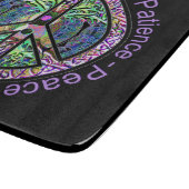 および陽性の単語生命の樹とのピースマーク カッティングボード (角)