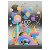および鮮やか抽象芸術お洒落アートワークの幾何学的 クリップボード (裏面)