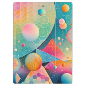 および鮮やか抽象芸術お洒落アートワークの幾何学的 クリップボード (裏面)