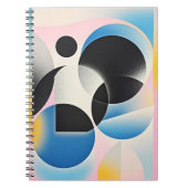 および鮮やか抽象芸術お洒落アートワークの幾何学的 ノートブック (正面)