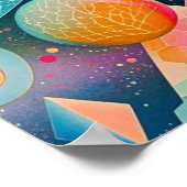 および鮮やか抽象芸術お洒落アートワークの幾何学的 ポスター (角)