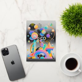 および鮮やか抽象芸術お洒落アートワークの幾何学的 箔グリーティングカード