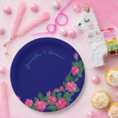 およエレガントびフローラ王室のブルー紙プレート ペーパープレート (パーティー)