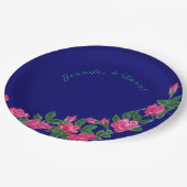 およエレガントびフローラ王室のブルー紙プレート ペーパープレート (アングル)