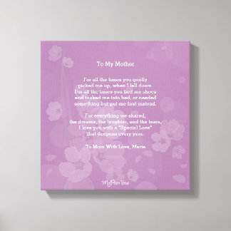 おれの詩人の木はおふくろに。 キャンバスプリント