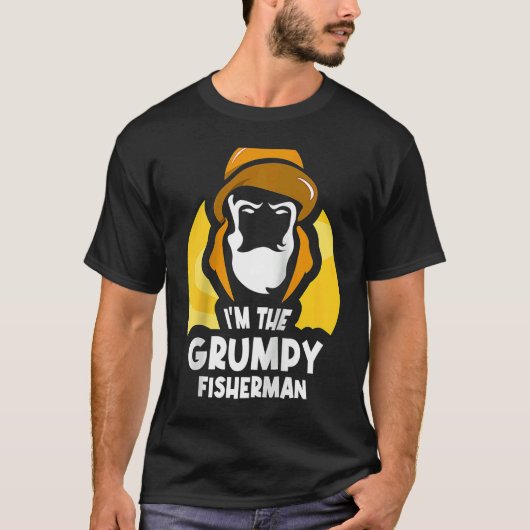 おれは不機嫌な漁師の趣味フィッシュ魚釣りフィッシャーだ Tシャツ (正面)