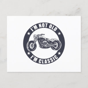 おれは古いわけじゃない、クラシックだよ!面白いバイクの誕生日 ポストカード