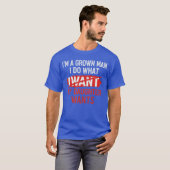 おれは大人 お嬢様の言うことは絶対面白いパパ Tシャツ (正面フル)