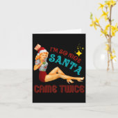 おれは良い子だからサンタが２回も来た いたずらで汚いジョーク カード (黄色い花)