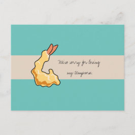 おわびカード「味噌が天ぷらを失ってしまってごめんなさい」 ポストカード