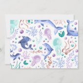 おんでもと海のイルカ・レトロ風1歳誕生日写真 招待状 (裏面)