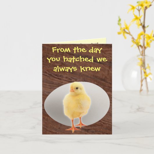 おんどり カード (黄色い花)