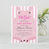 おんなの子ベイビーシャワー - 子供服テーマ 招待状 (スタンド正面)