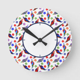 おんぼろ花 ラウンド壁時計