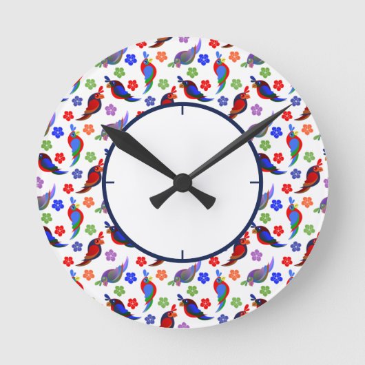 おんぼろ花 ラウンド壁時計 (正面)