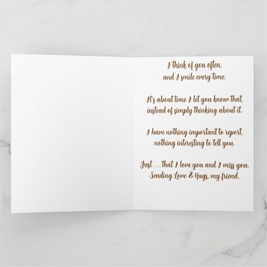 おエレガント前の考えピンクの花のカード サンキューカード (内部)