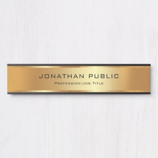 おエレガント客様のカスタム文字ブラック&金ゴールドテンプレート サインプレート (正面)