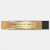 おエレガント客様のカスタム文字ブラック&金ゴールドテンプレート サインプレート (正面)