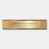 おエレガント客様のカスタム文字ブラック&金ゴールドテンプレート サインプレート (正面)