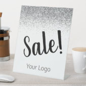 おエレガント客様のロゴシルバーグリッター販売事業 台座サイン (インサイチュ)