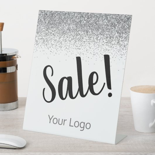 おエレガント客様のロゴシルバーグリッター販売事業 台座サイン (インサイチュ)