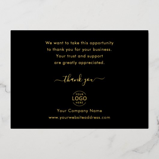 おエレガント客様のロゴビジネス 箔シーズンカード (正面)